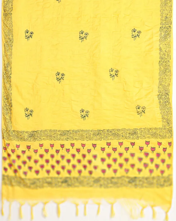 Bright_Yellow_Handloom_Block_Print_Unstitched_Dress_Material_For_Women