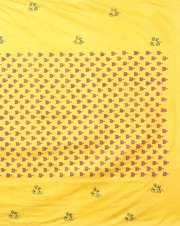 Bright_Yellow_Handloom_Block_Print_Unstitched_Dress_Material_For_Women