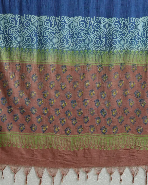 Bright_Blue_Handloom_Floral_Unstitched_Dress_Material_For_Women