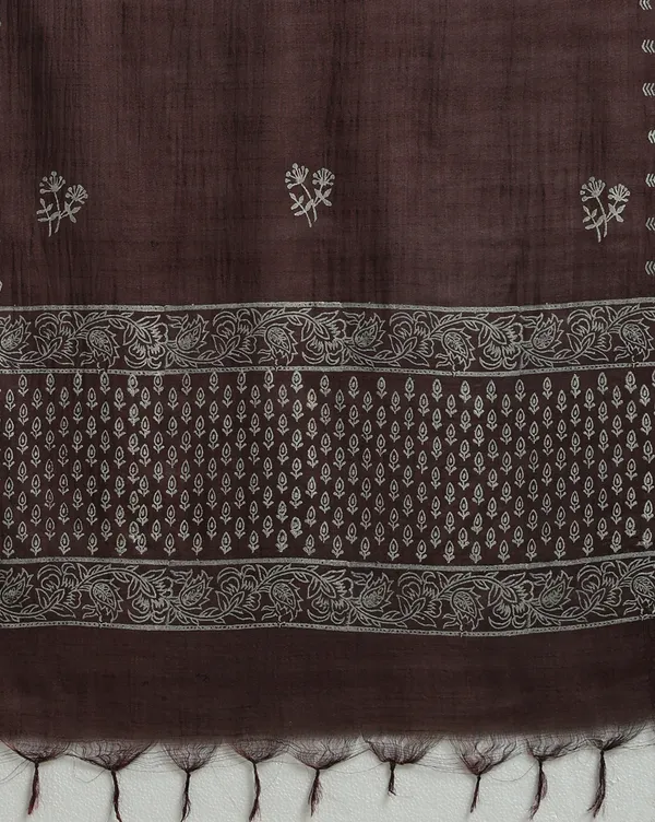 Dark_Brown_Handloom_Floral_Unstitched_Dress_Material_For_Women