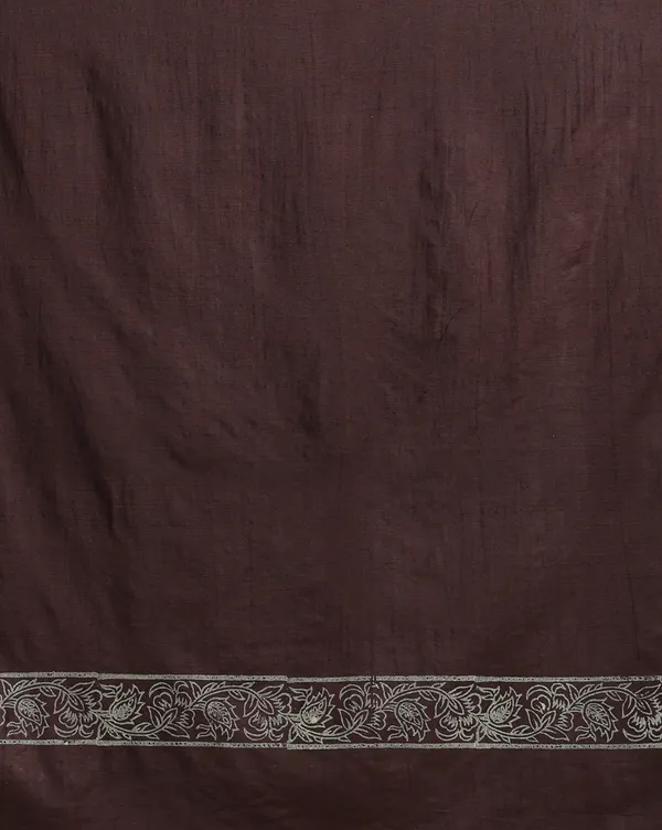 Dark_Brown_Handloom_Floral_Unstitched_Dress_Material_For_Women