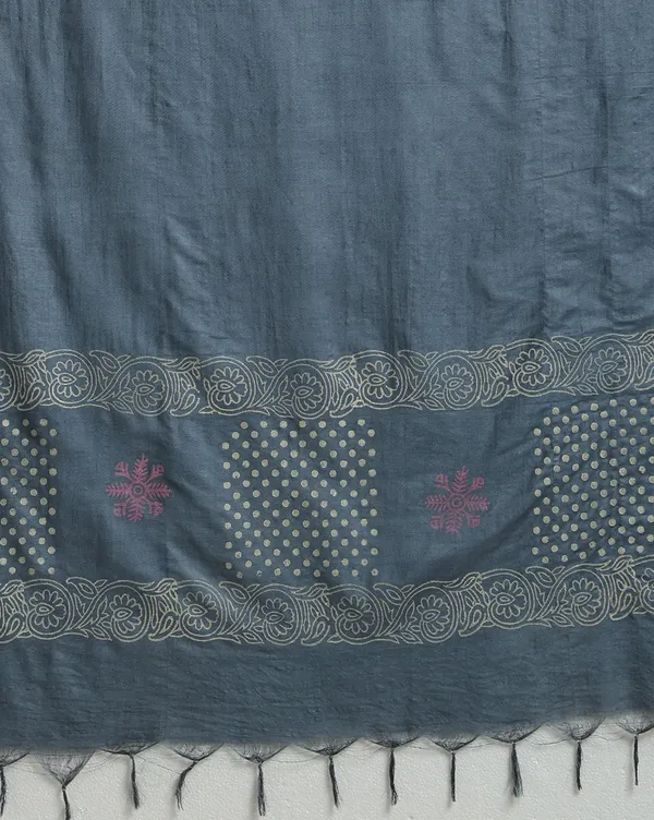 Dark_Grey_Handloom_Block_Print_Unstitched_Dress_Material_For_Women