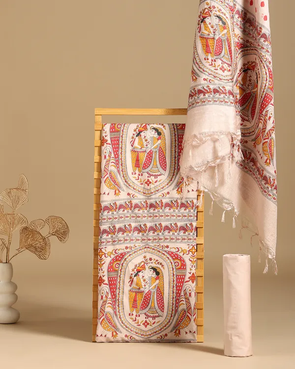 Light_Beige_Handloom_Block_Print_Unstitched_Dress_Material_For_Women