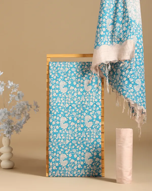 Light_Blue_Handloom_Floral_Unstitched_Dress_Material_For_Women