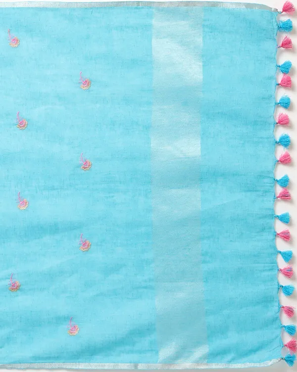 Light_Blue_Linen_Floral_Unstitched_Dress_Material_For_Women
