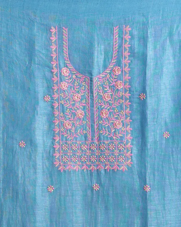Bright_Blue_Linen_Floral_Unstitched_Dress_Material_For_Women