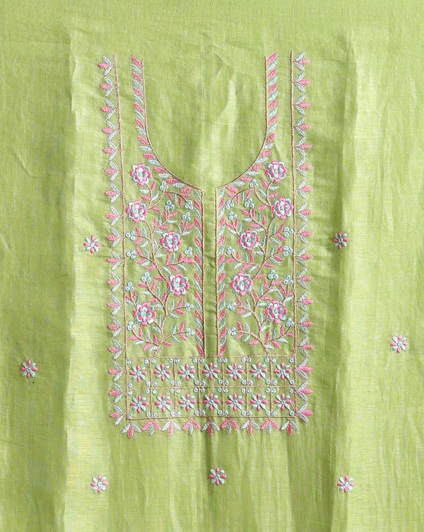 Bright_Green_Linen_Floral_Unstitched_Dress_Material_For_Women