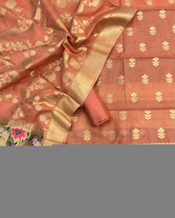 Banaras_Begum_Rust_Cotton_Brocade_Weaving_Suit