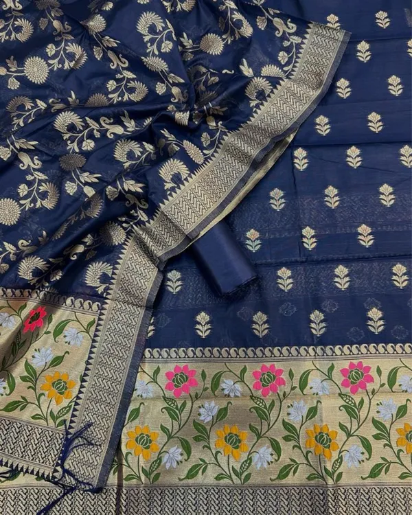 Banaras_Begum_Blue_Cotton_Brocade_Weaving_Suit
