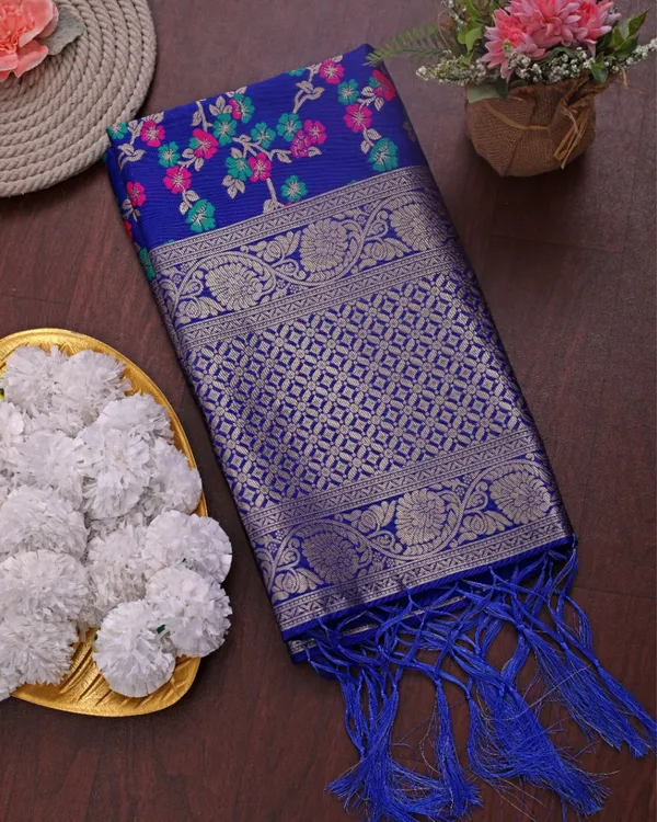 Banaras_Begum_Lichi_Silk_Brocade_Blue_Dupatta
