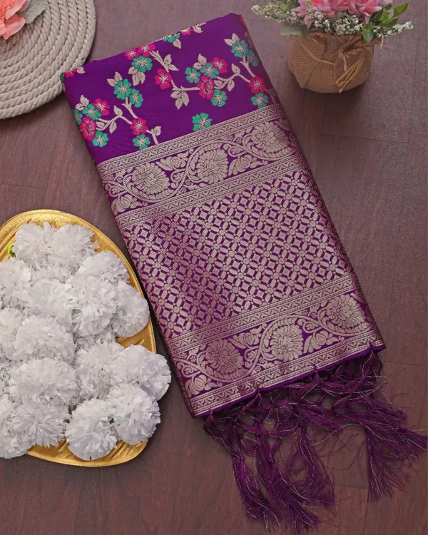 Banaras_Begum_Lichi_Silk_Brocade_Purple_Dupatta