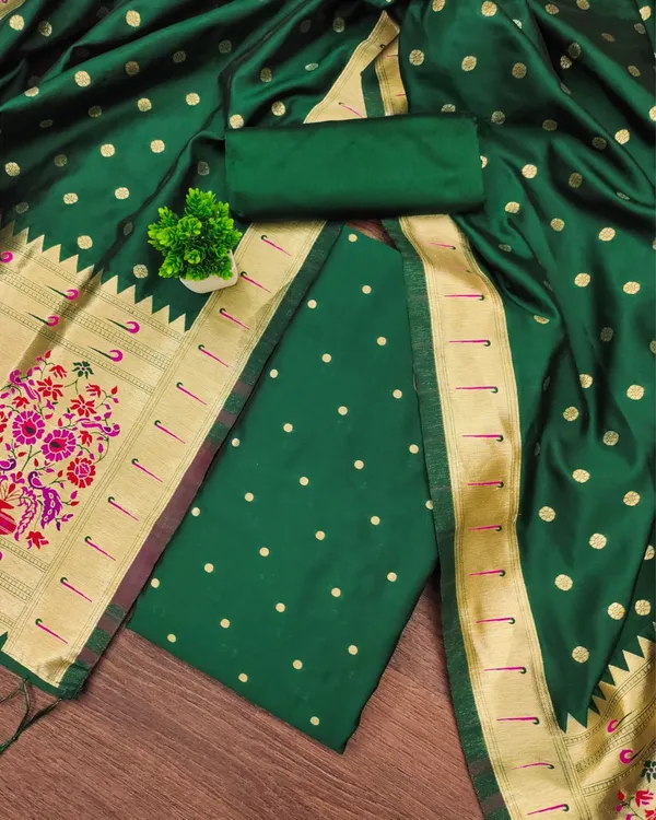 Banaras_Begum_Lichi_Silk_Green_Brocade_Suit