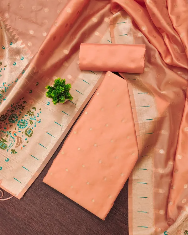 Banaras_Begum_Lichi_Silk_Peach_Brocade_Suit
