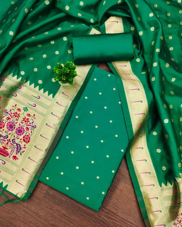 Banaras_Begum_Lichi_Silk_Green_Brocade_Suit