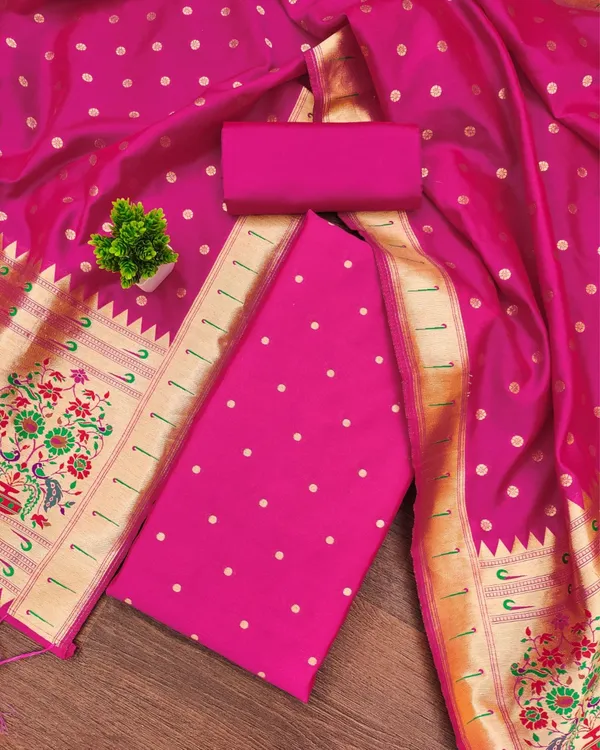 Banaras_Begum_Lichi_Silk_Pink_Brocade_Suit