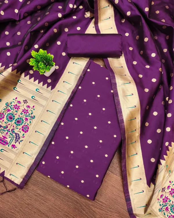 Banaras_Begum_Lichi_Silk_Purple_Brocade_Suit