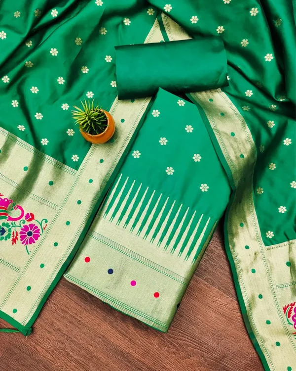Banaras_Begum_Lichi_Silk_Brocade_Suit_Green