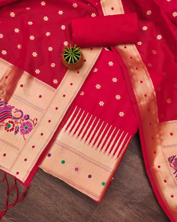 Banaras_Begum_Lichi_Silk_Brocade_Suit_Red