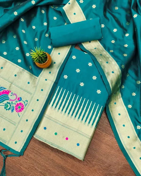 Banaras_Begum_Lichi_Silk_Brocade_Suit_Sky_Blue
