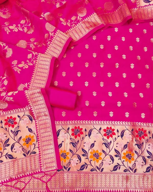 Banaras_Begum_Brocade_Weaving_Lichi_Silk_Pink_Suit