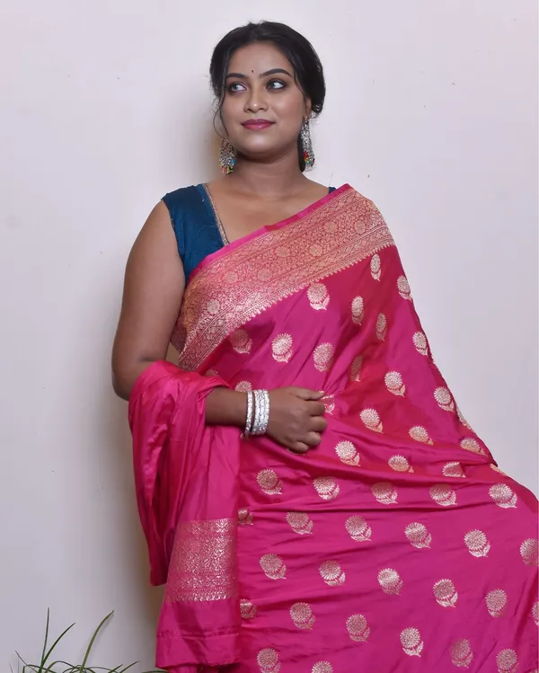 Pink_Banarasi_Pure_Masharoo_Silk_Saree