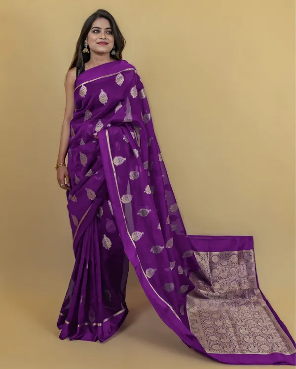 Purple_Banarasi_Brocade_Organza_Silk_Saree