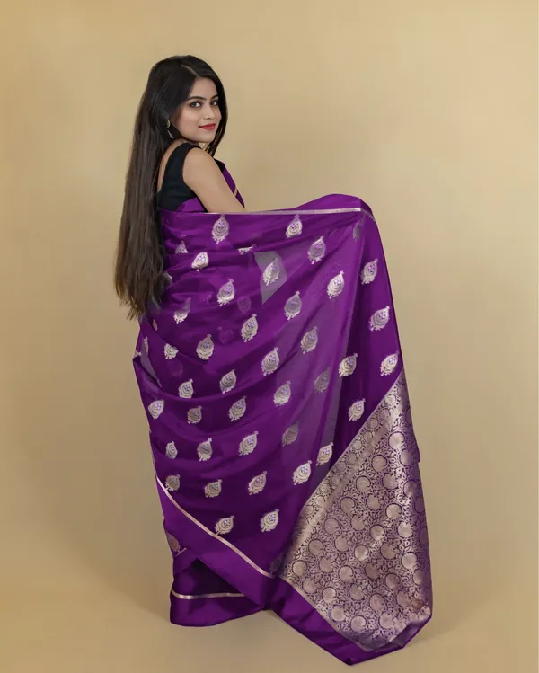 Purple_Banarasi_Brocade_Organza_Silk_Saree