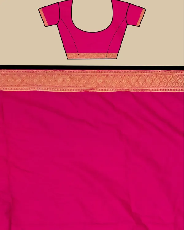 Bright_Pink_Banarasi_Brocade_Organza_Silk_Saree