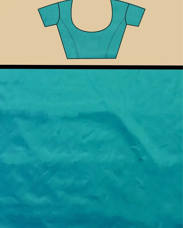 Cyan_Blue_Banarasi_Brocade_Organza_Silk_Saree