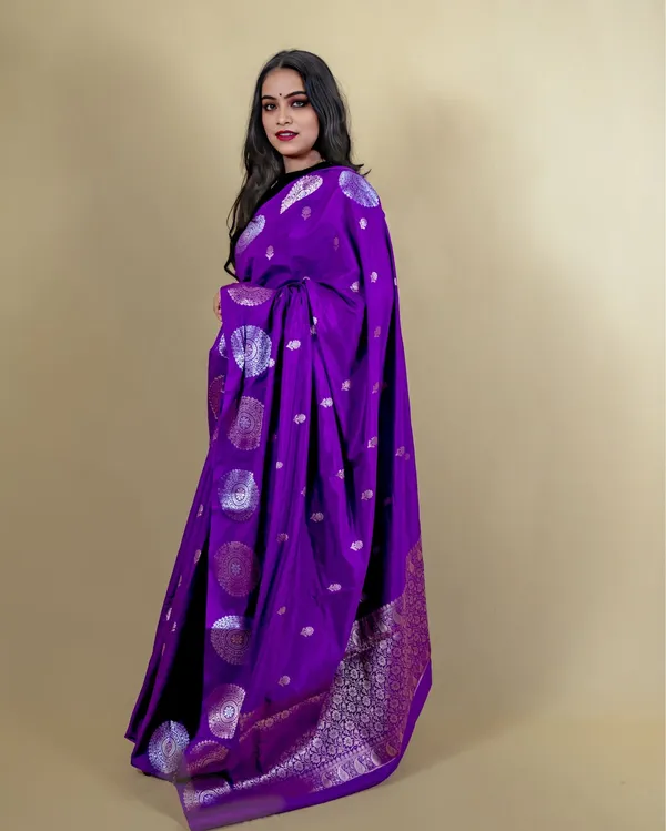 Purple_Banarasi_Brocade_Raw_Mango_Silk_Saree