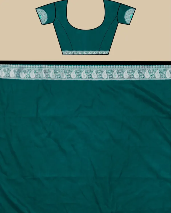 Aqua_Green_Banarasi_Brocade_Raw_Mango_Silk_Saree