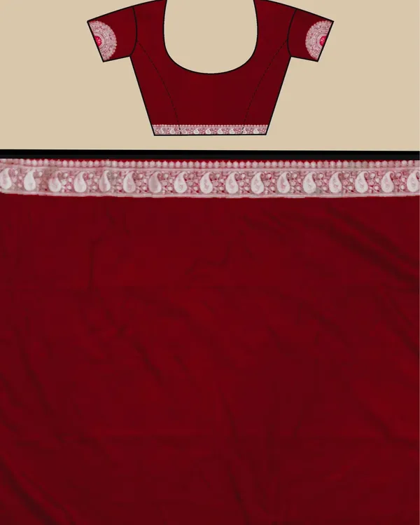 Maroon_Banarasi_Brocade_Raw_Mango_Silk_Saree
