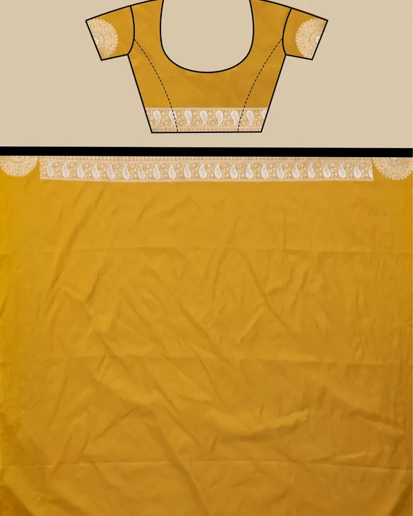 Yellow_Banarasi_Brocade_Raw_Mango_Silk_Saree