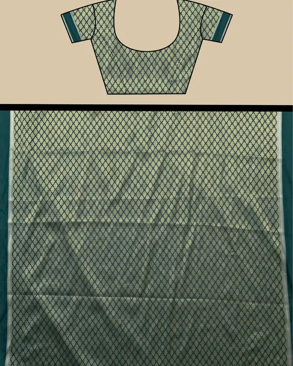 Pine_Green_Banarasi_Brocade_Raw_Mango_Silk_Saree