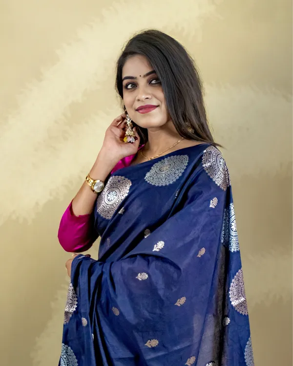 Dark_Violet_Banarasi_Brocade_Raw_Mango_Silk_Saree