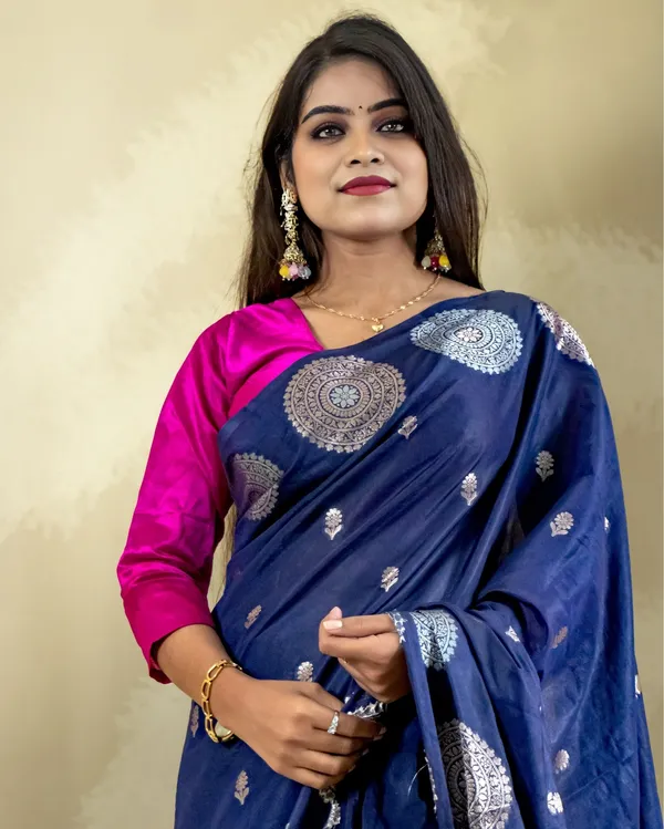 Dark_Violet_Banarasi_Brocade_Raw_Mango_Silk_Saree