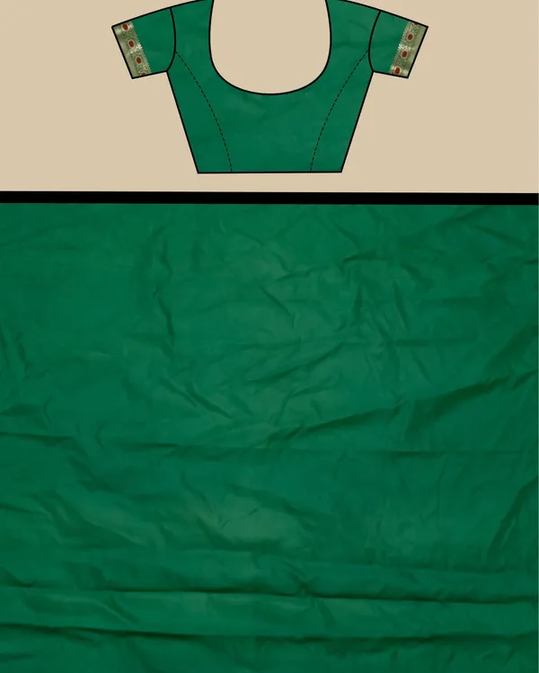 Rich_Green_Banarasi_Brocade_Raw_Mango_Silk_Saree