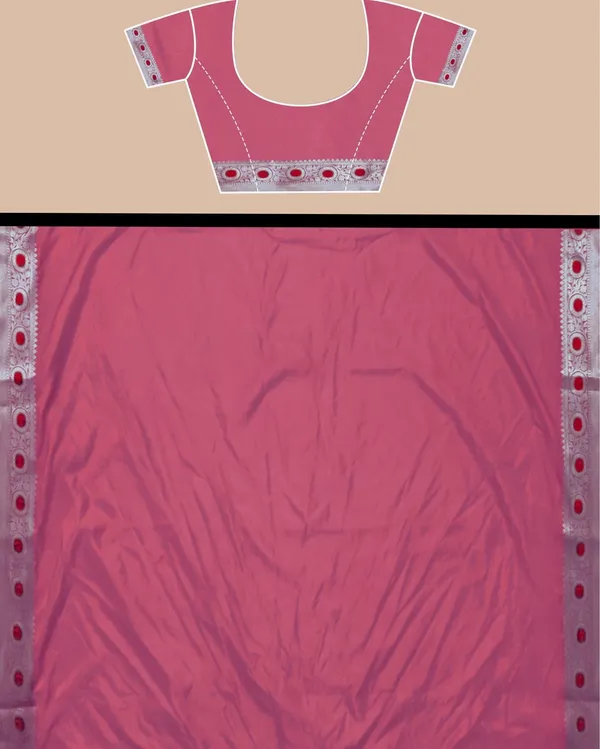 Coral_Red_Banarasi_Brocade_Raw_Mango_Silk_Saree