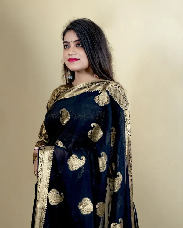 Black_Banarasi_Weaving_Tissue_Silk_Saree