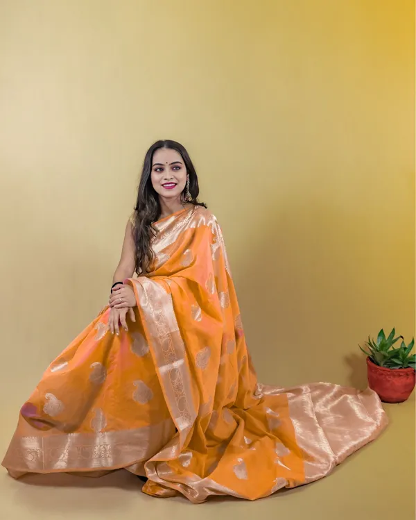 Orange_Banarasi_Weaving_Tissue_Silk_Saree