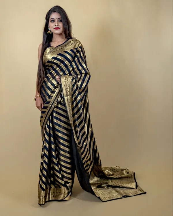 Raven_Black_Banarasi_Weaving_Tissue_Silk_Saree