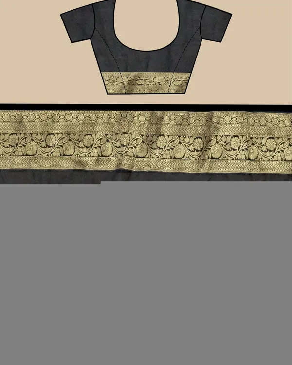 Raven_Black_Banarasi_Weaving_Tissue_Silk_Saree