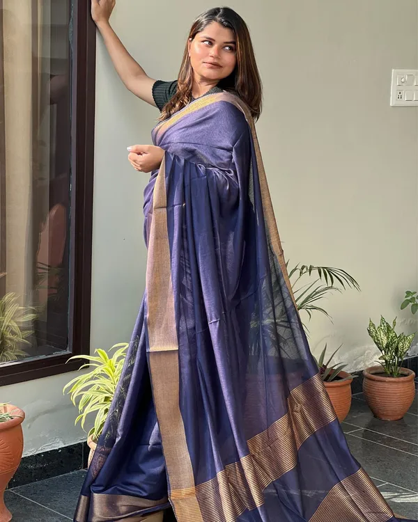Blue_Akaash_Gamini_Pure_Cotton_Silk_Saree