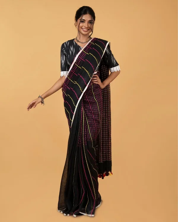 Alluring_Beauty_Black_Kantha_Saree
