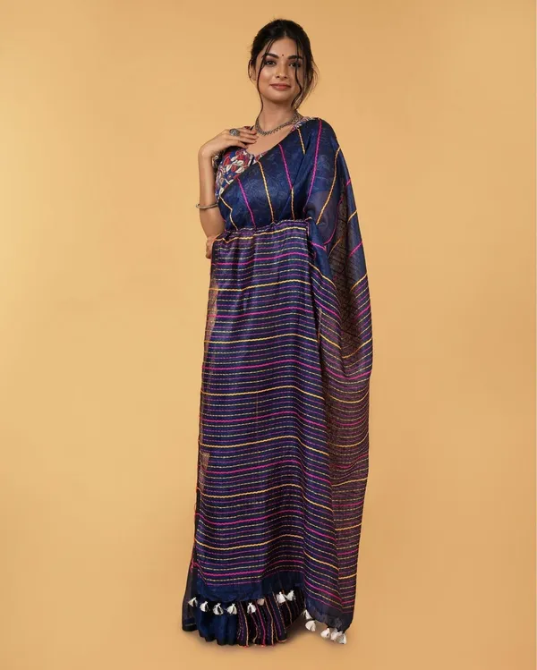 Alluring_Beauty_Blue_Kantha_Saree