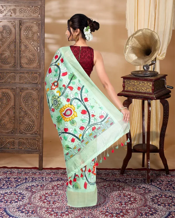 Bhanwara_Green_Silk_Saree