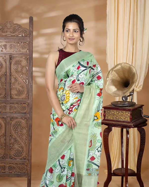 Bhanwara_Green_Silk_Saree
