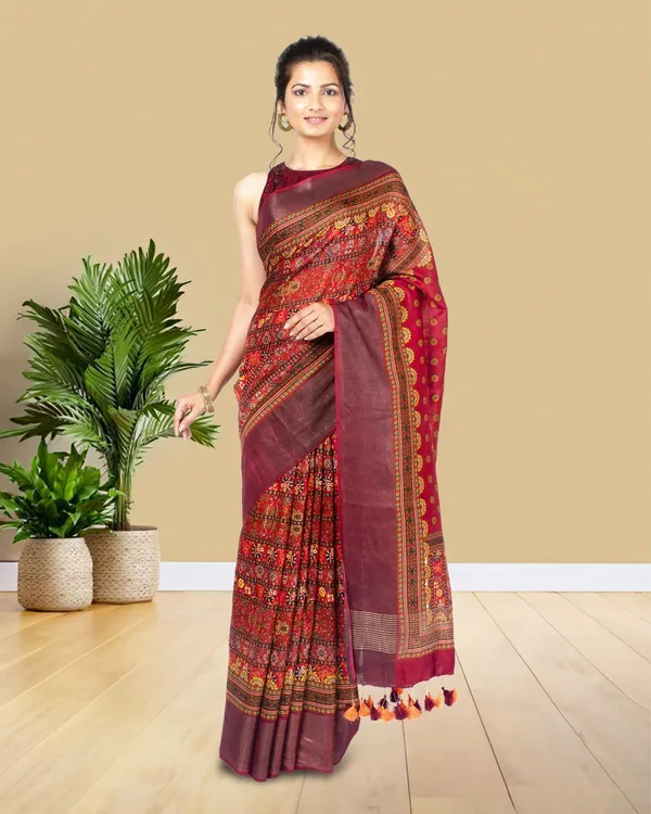 Bhanwara_Red_Silk_Saree