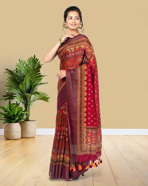 Bhanwara_Red_Silk_Saree