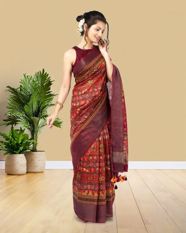 Bhanwara_Red_Silk_Saree